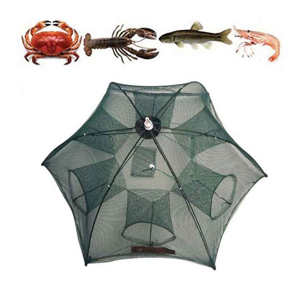 Folded Portable 20 Holes Fishing Net Network Casting Crayfish Catcher Shrimp Minnow Crab Baits Trap Cages Mesh Fish Nets Tool