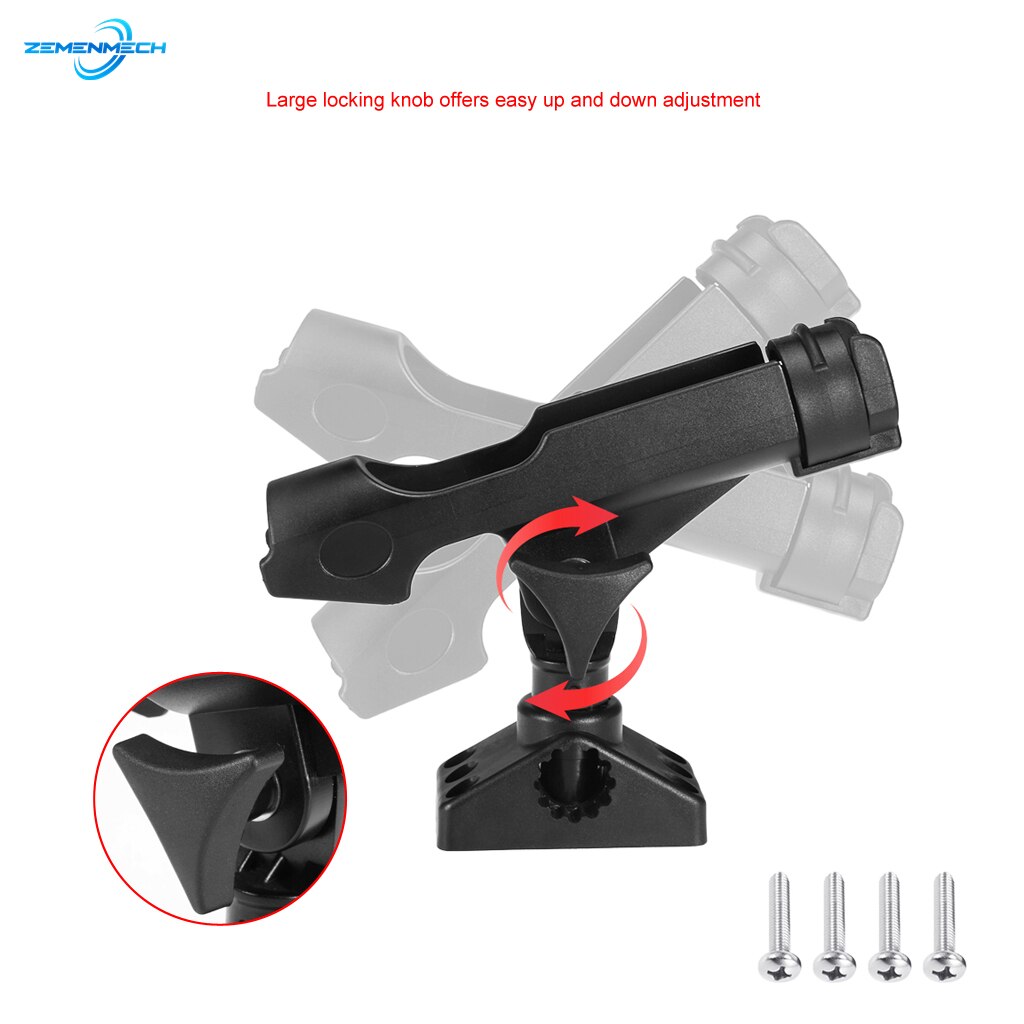 2 Plastic Fishing Rod Holder Clamp On Adjustable Removable 360 Degree Kayak Boat Support Pole Stand Bracket Inflatable Catamaran