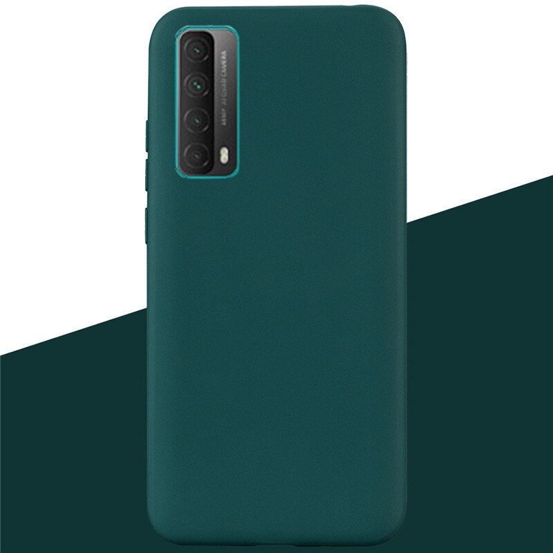 Für Huawei P smart Fällen 6,67 Weiche Silikon Zurück Telefon Fall Für Huawei P Smart Bumper Schutz Funda shell Etui Taschen: 14 Dark Green