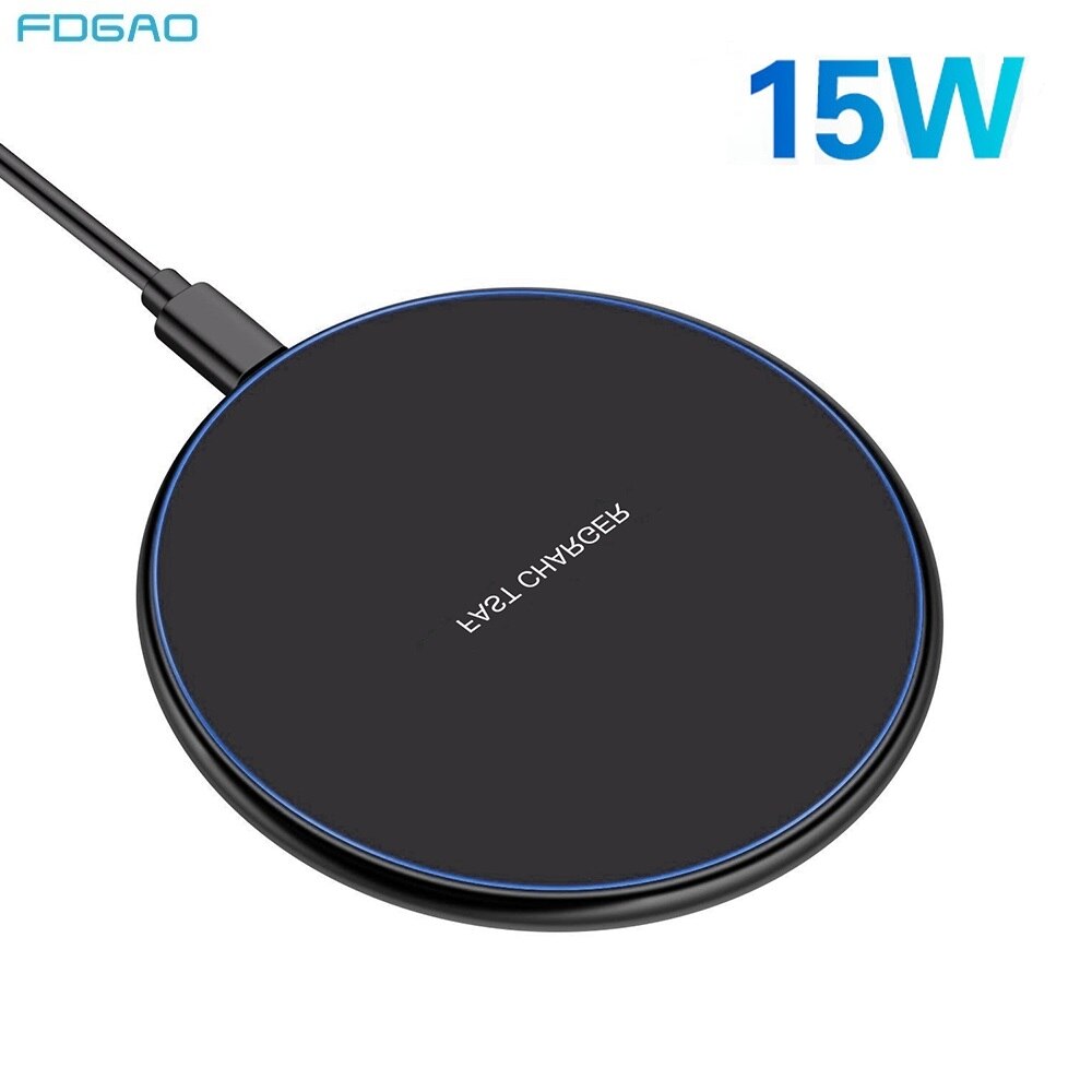 FDGAO Qi Wireless Charger For iPhone 11 X XR XS 8 Airpods Pro 15W Fast Wireless Charging Pad For Samsung S10 S20 Huawei P40 Pro