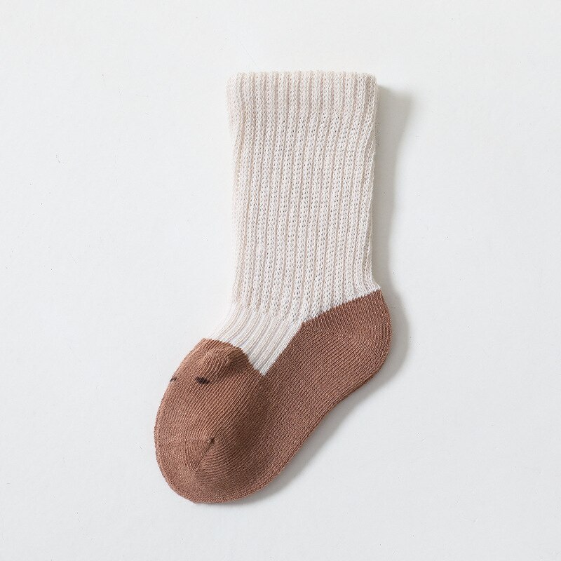Calcetines hasta la rodilla para bebé recién nacido, niño y niña, de tubo largo de algodón, de 0 a 2 años, primavera y otoño: Brown / 1-2 Years (M)