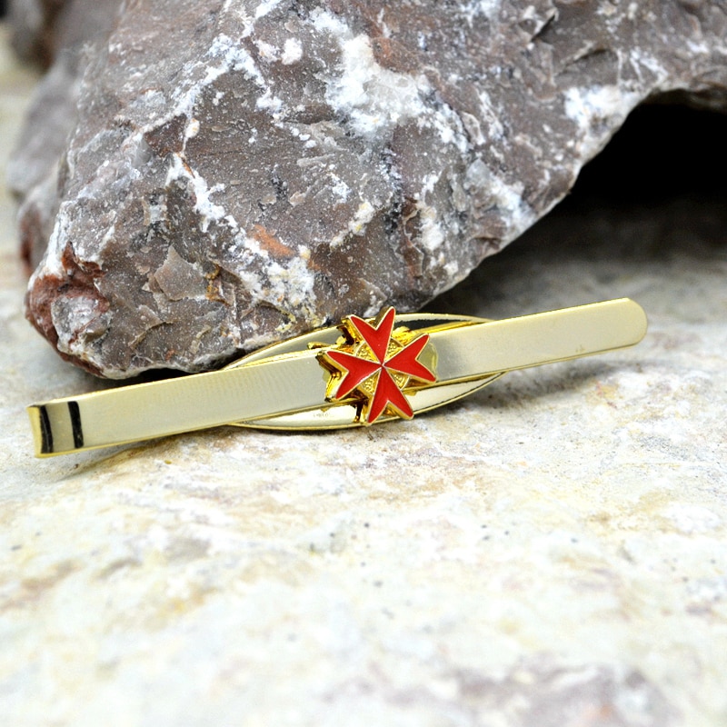 Freimaurer Ritter Metall Krawatte Clips Klassische Kreuz aufbringen Vergoldung Freimaurer Abzeichen Geschäft Kleidung Dekor