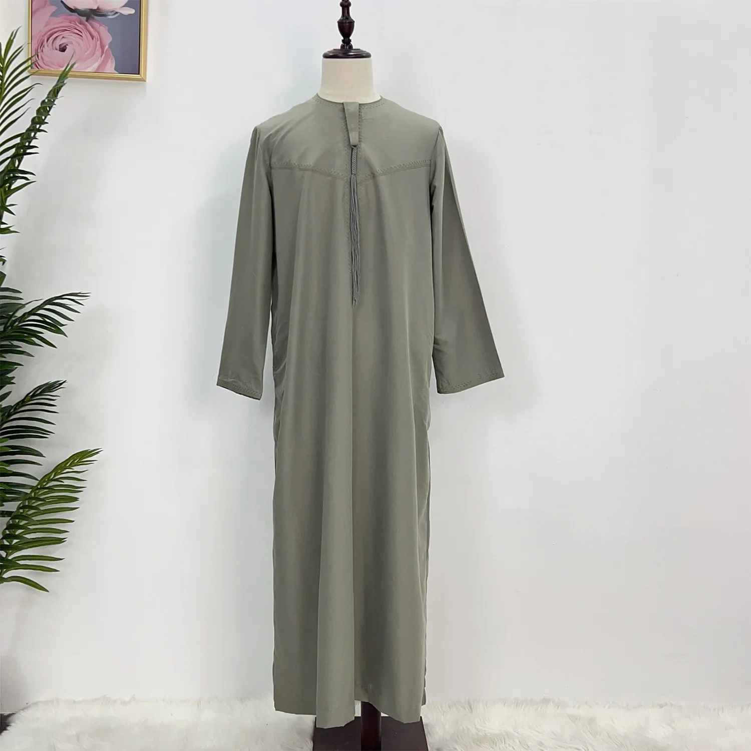 Saudi Arabische gewaad mannen moslim jurk kwastje Abaya Dubai Kaftan islamitische kleding Eid Djellaba Ramadan Jubba Thobe Daffah Dishdasha