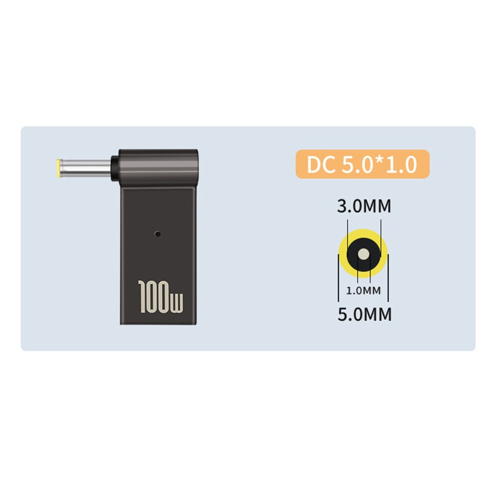 PD 100W szybka wtyczka ładowania rodzaj USB C żeńskie gniazdo gniazdo do 4.5x3.0 4.0x1.7 5.5x2.1 5.5x2.5 7.4x5.0 4.0x1.35 mężczyzna konwerter wtyczki: 5.0x1.0mm