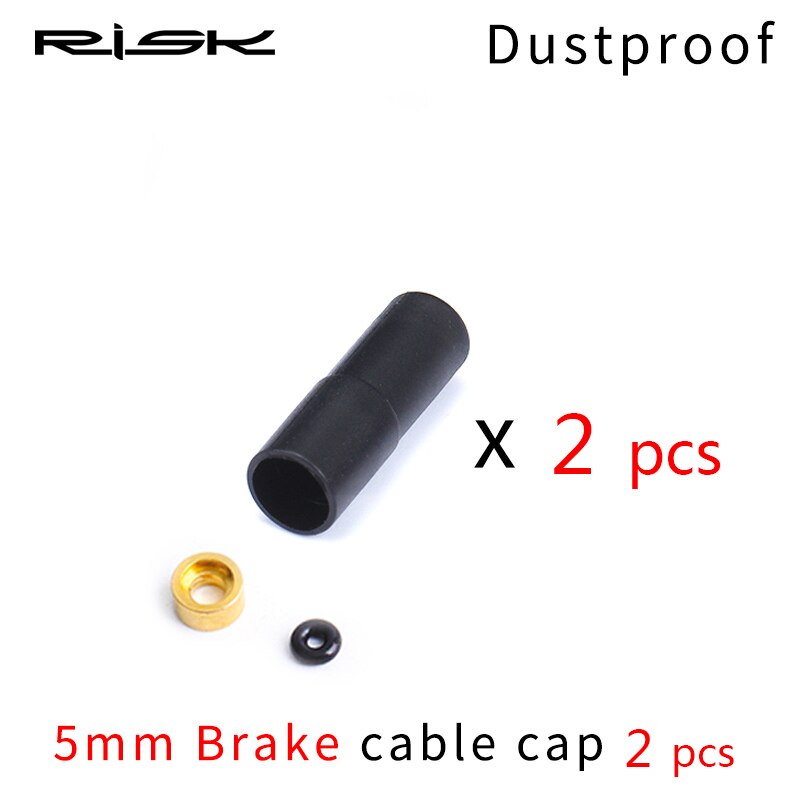 RISK 4/5mm Bicycle Brake Cable End Cap Dustproof Outer Cable Tube End Tip Cap For MTB Road Bike Shift Brake: Dustproof-Brake-2pc