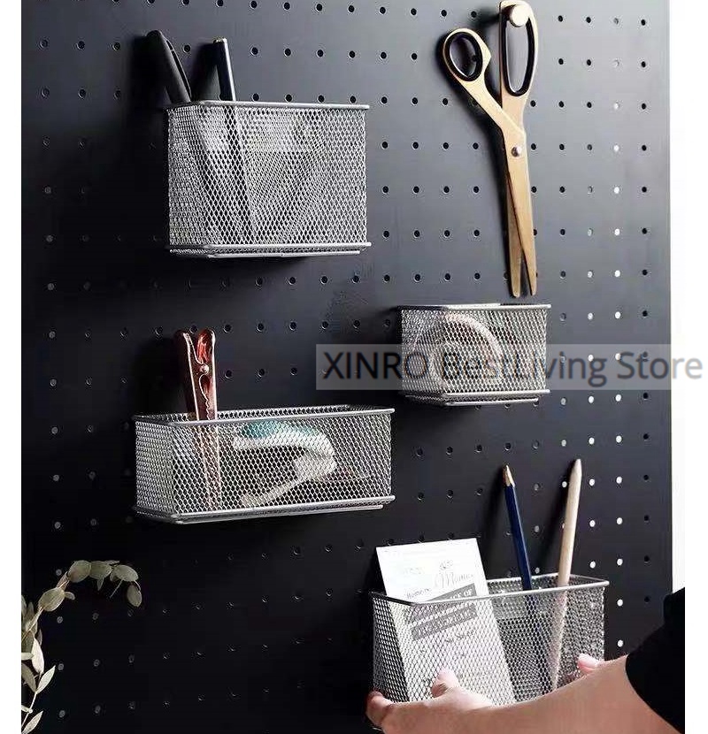 Wire Mesh Strong Magnetic Storage Caddy Basket Container Magnet Surface Stationery Organizer Holder for Refrigerator Whiteboard