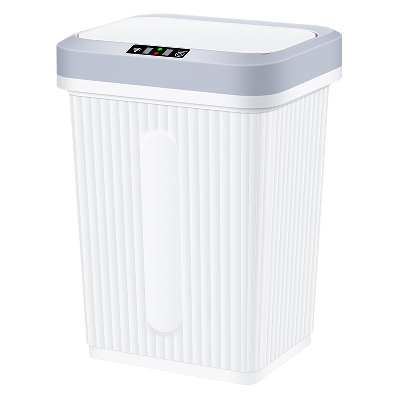 16l sensor automático caixote do lixo lata de lixo inteligente usb indução recarregável lixo bin pode casa sala estar balde de lixo: White