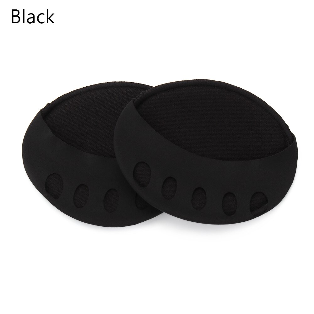 1 Paar Vijf Tenen Voorvoet Pads Voor Vrouwen Hoge Hakken Half Inlegzolen Onzichtbare Voet Pijn Zorg Absorbeert Schokken Sokken Schoenen inserts: black