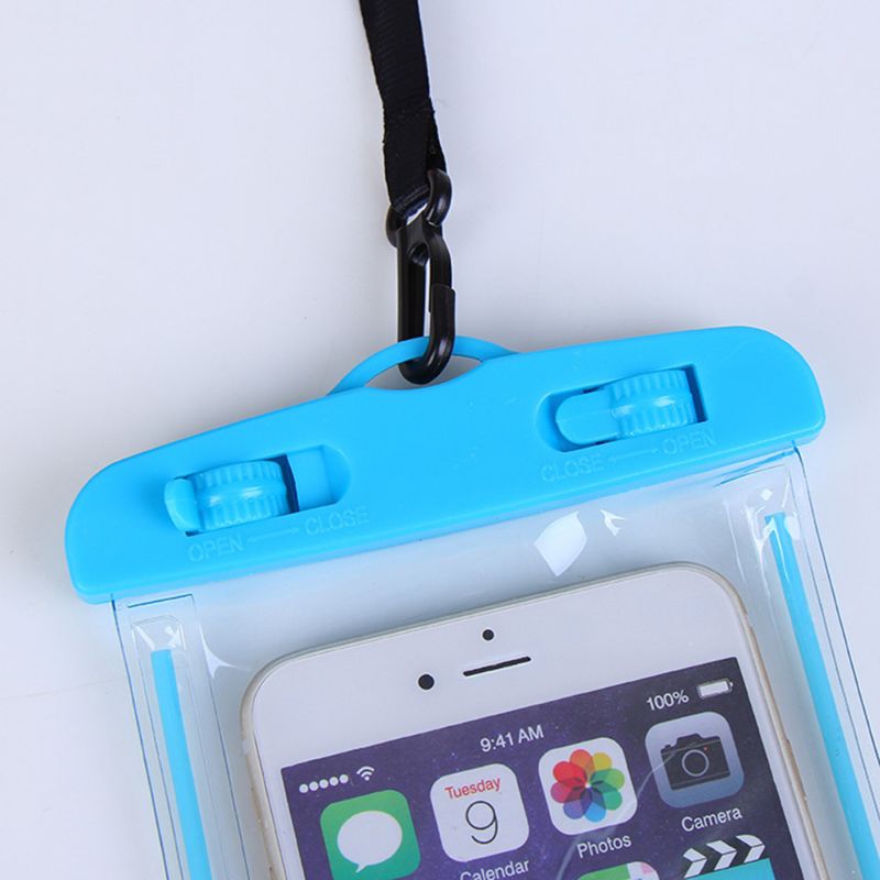 19 x 10.5cm universal lysende vandtæt pose undervands gennemsigtig mobiltelefon tørpose bærbar telefon taske med nakkestrop