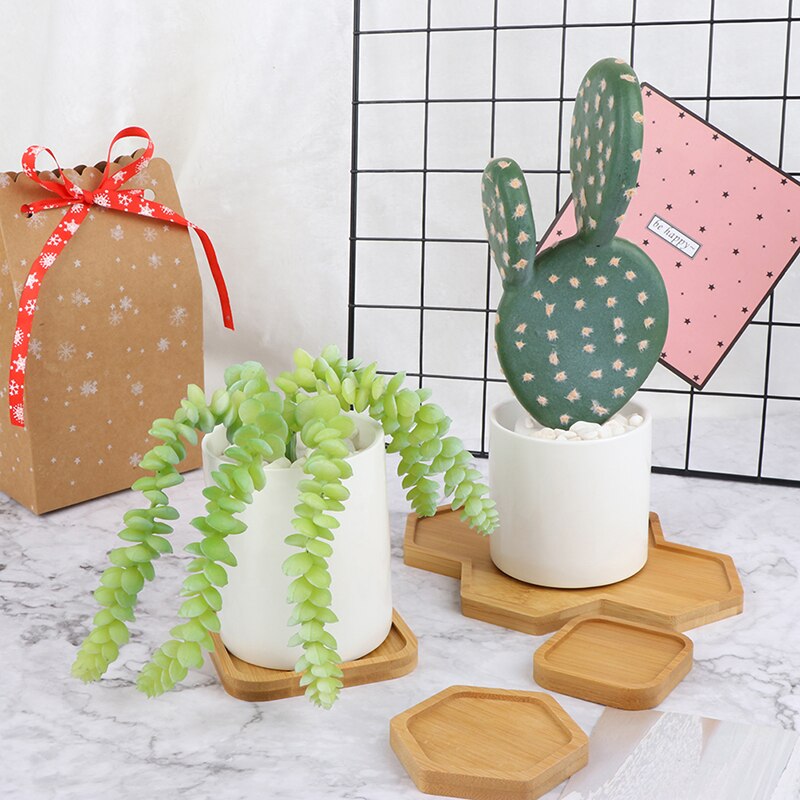Mini Flowerpots Square Round Juicy Plants Vase Flower Pots Trays Container Small Bonsai Pot Home Ceramic Micro Garden Wedding