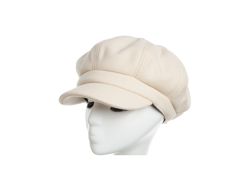 Kvinders nyhedsdreng hætte damer efterår vinter ruskind stof ottekantede hatte hatte til kvinder vinter udendørs hatte til kvinder: Beige