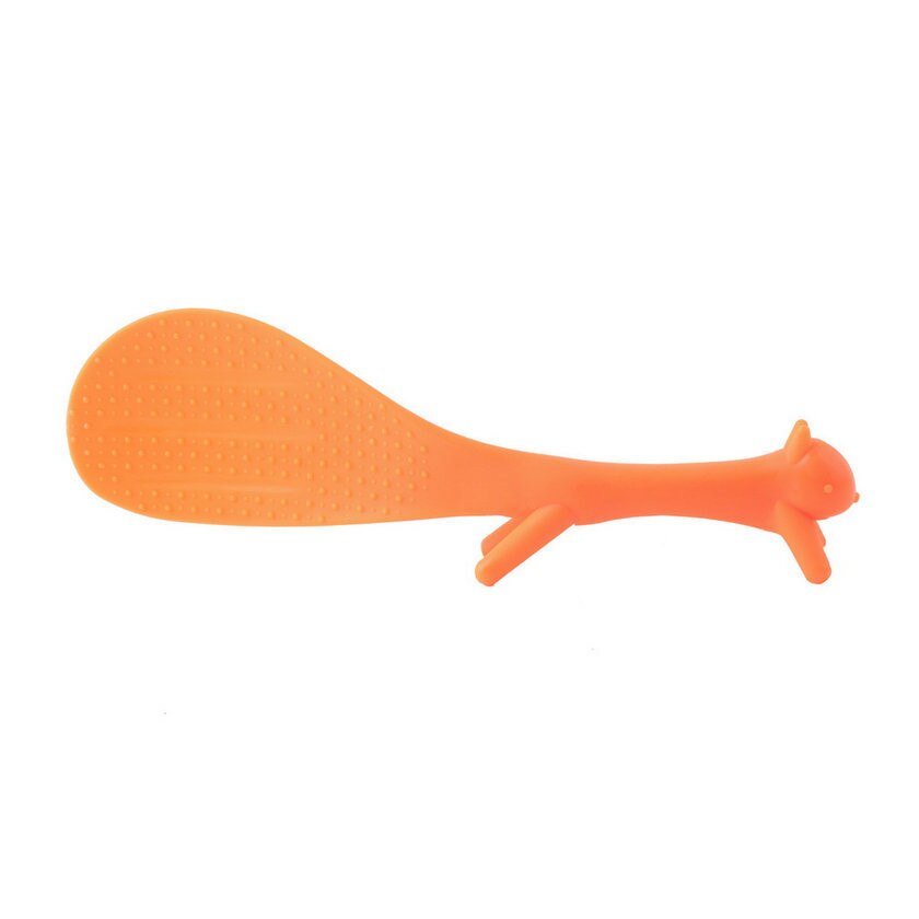 Squirrel Shaped Standable Rice Spatula Non Stick Spoon Food Grade Plastic Rice Spatula Kitchen Cooking Tool Accessories: Orange