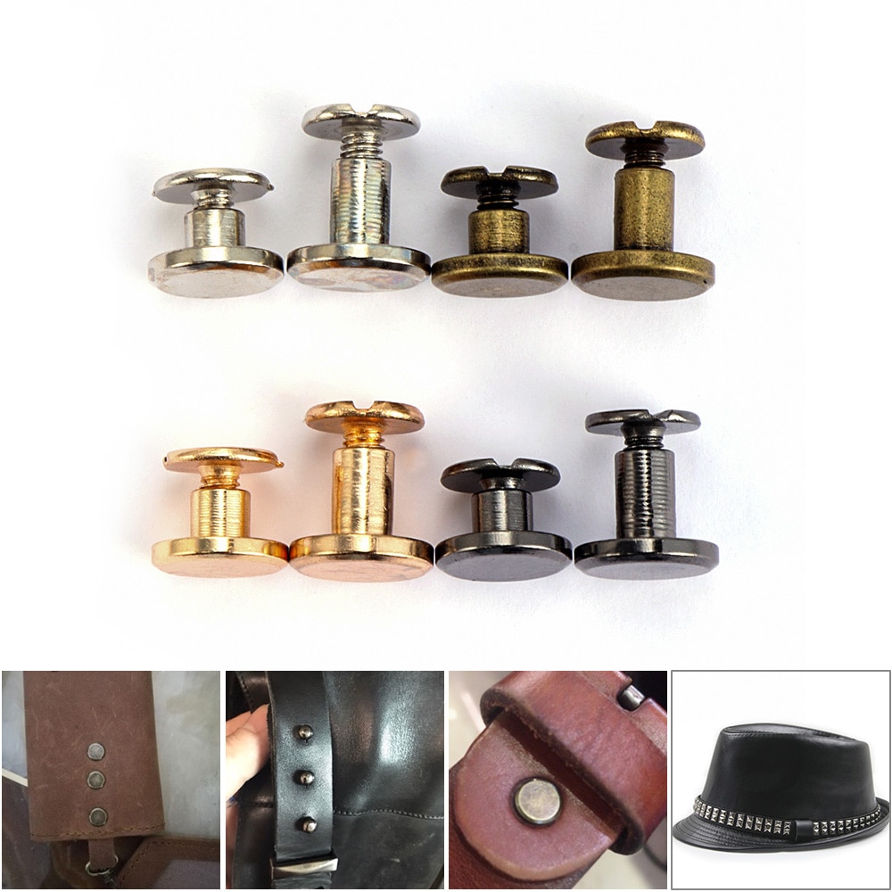 20Pcs Schraube Nagel Nieten Für Leder Handwerk Gürtel Feste Messing Nagel Nieten Schrauben Tuch Taste Dekoration Nagel DIY sammelalbum