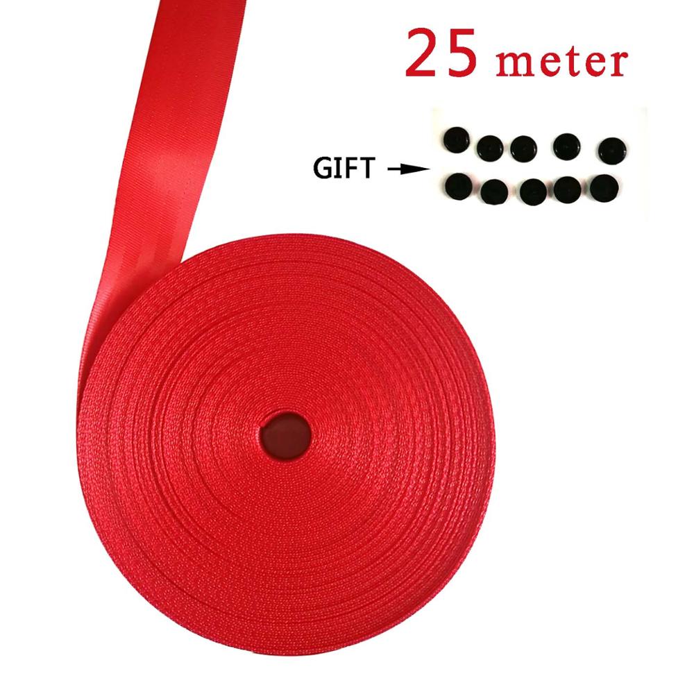 Rode 3 M-30 M autogordel singels auto gemodificeerde 3C standaard gecertificeerd kind veiligheidsgordel auto accessoires: 25Meter