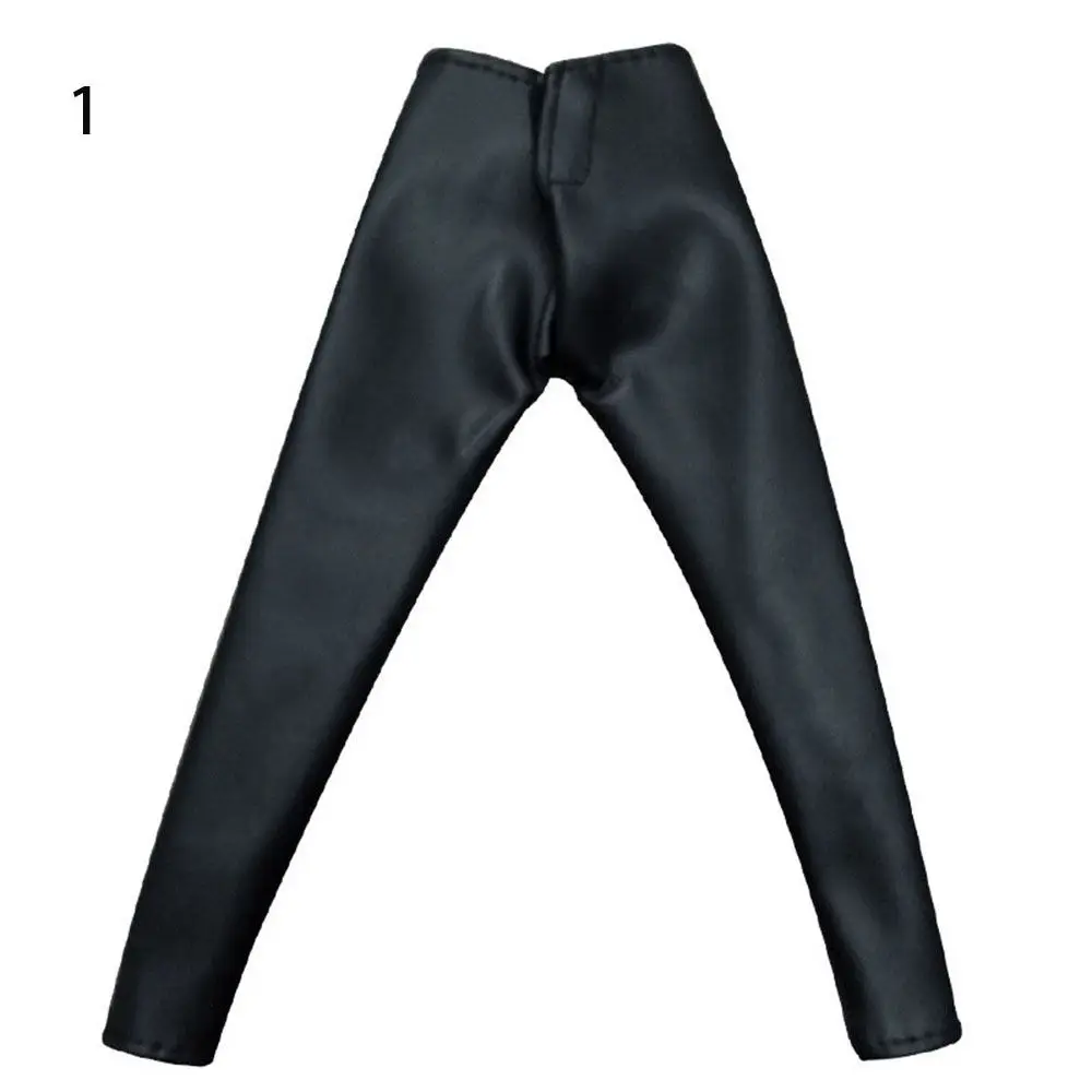 Pantalones elásticos de cuero de Color caramelo para muñeca, parte inferior a rayas, accesorios de ropa para muñeca, vestido diario informal, 1/6: Gris