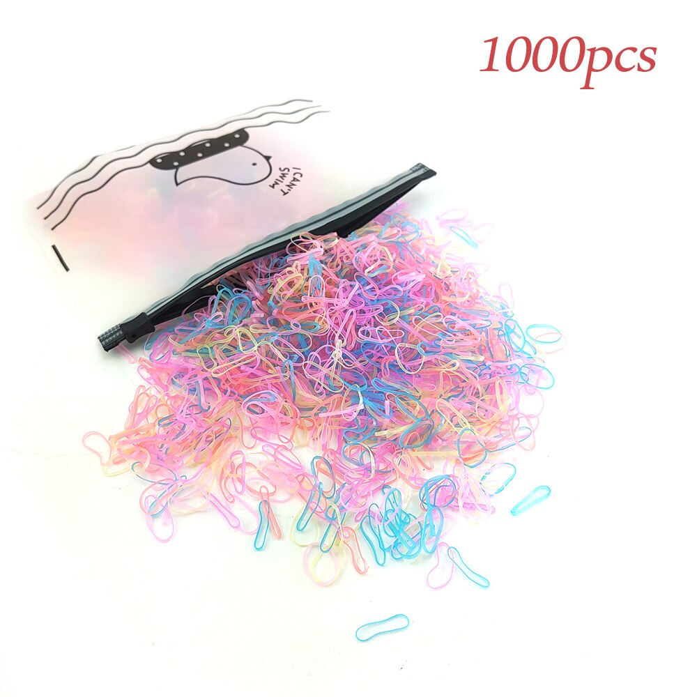 Coleteros elásticos de varios colores para niña, gomas para el pelo, Mini anillos para el pelo, banda de goma para niña, accesorios para el cabello de princesa: 1239-B-1