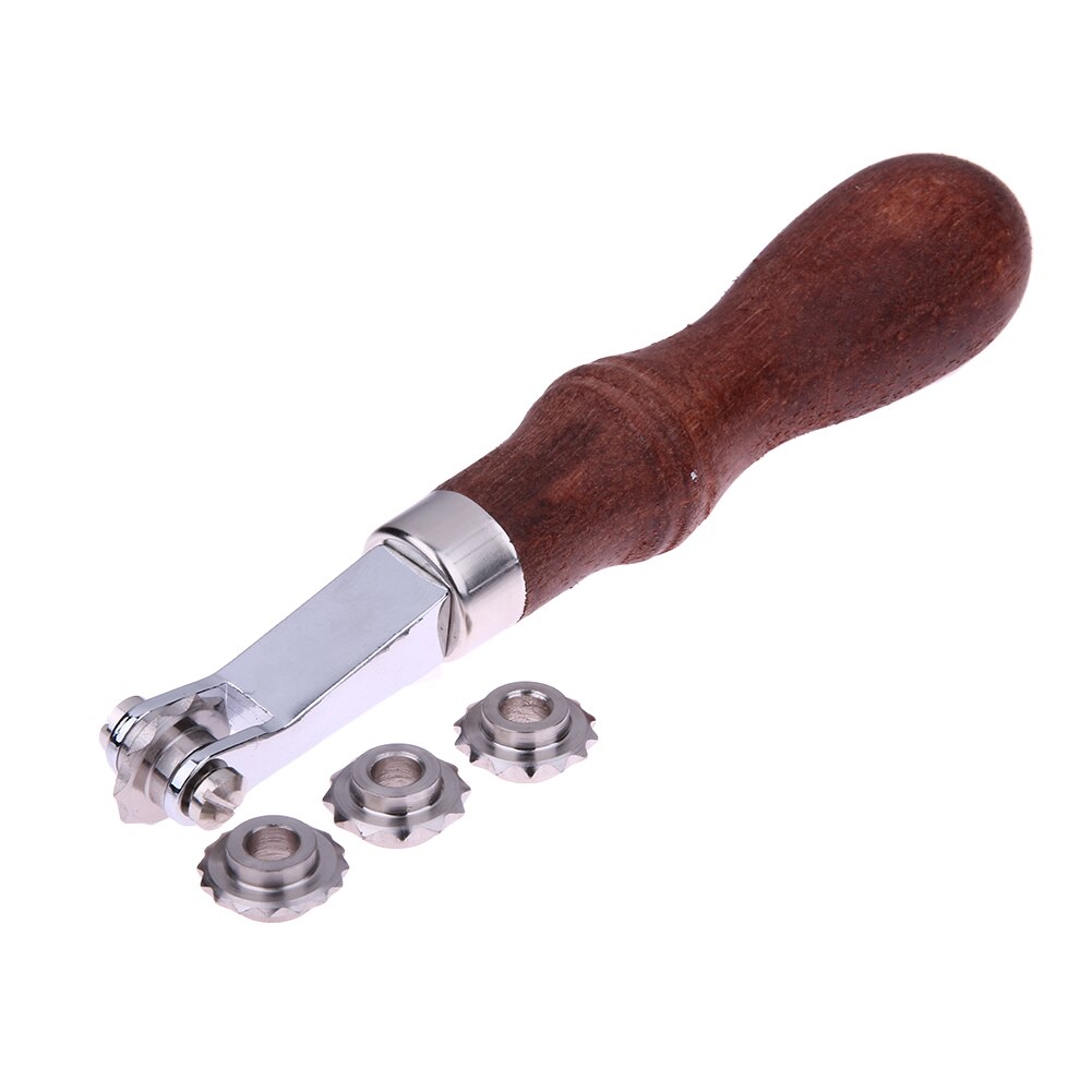 4 Wielen Diy Lederen Gereedschap Craft Spacer Embossing Systeem Set Leathercraft Afstand Wiel Ponsen Punch Tool Voor Leer