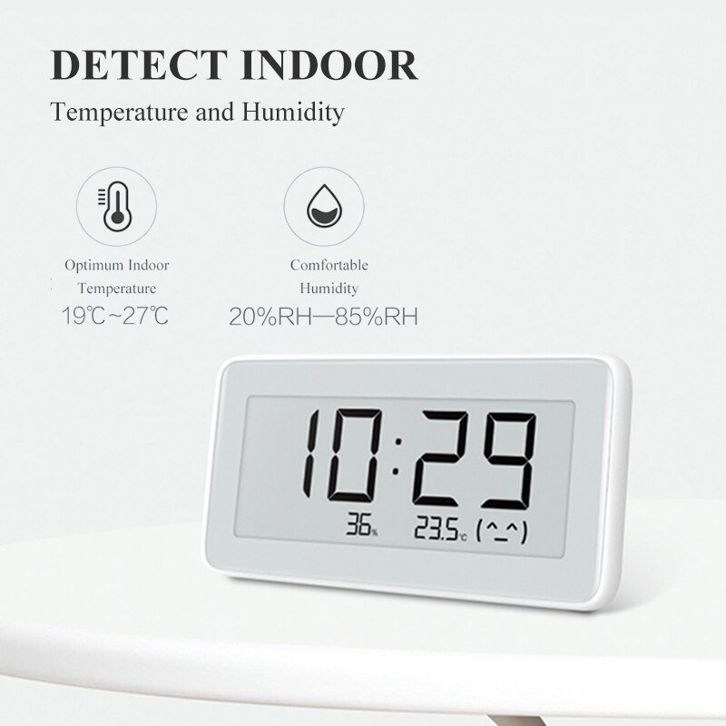 Xiaomi MIJIA BT4.0 Wireless Smart Electric Digital Clock Indoor&Outdoor Hygrometer Thermometer E-ink Temperature Measuring Tools