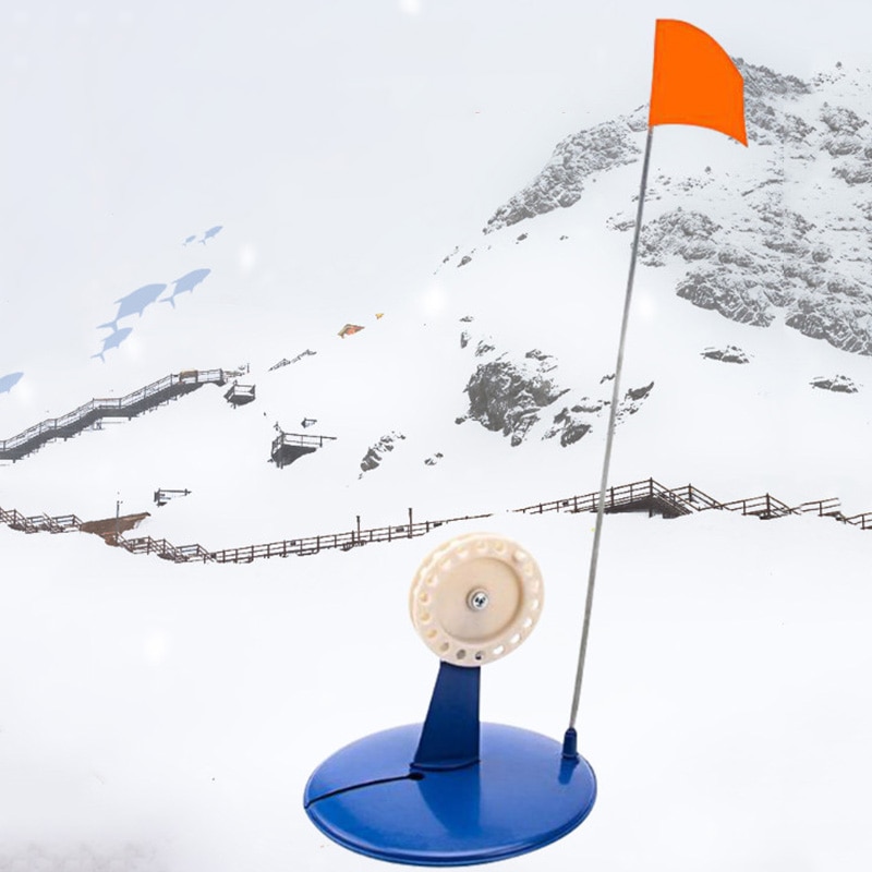 Winter Outdoor Ice Fishing Plate Warning Rod Tip-Ups Pole With Alarm Flag ABS