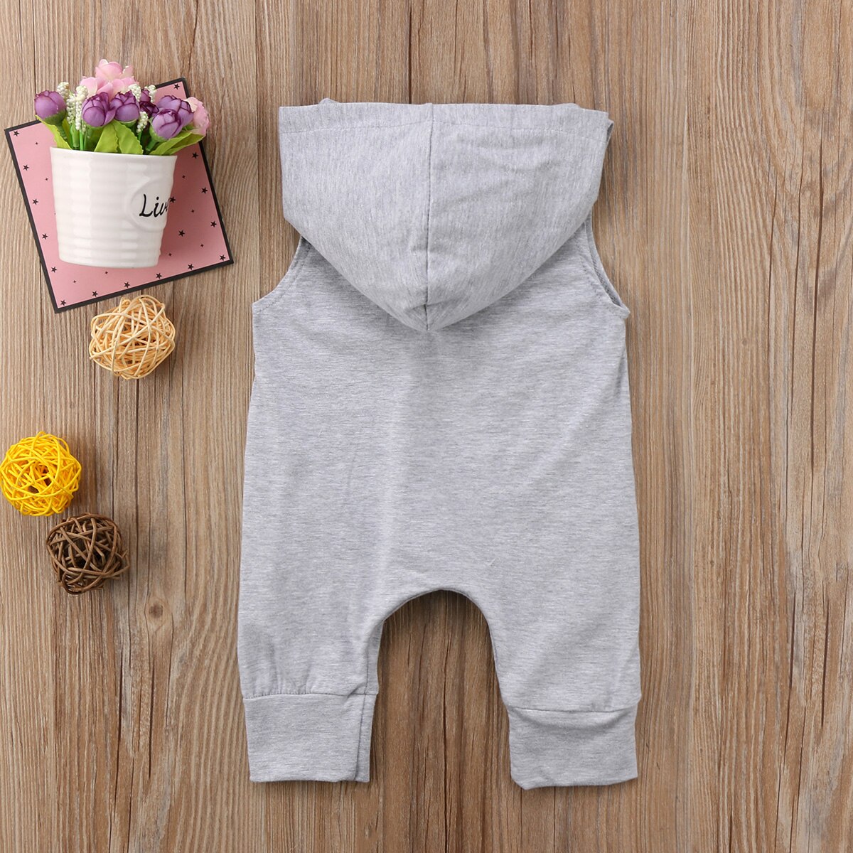 Neugeborenen Baby Jungen Mädchen Zipper Mit Kapuze Ärmellose Baumwolle Romper Overall Overall Kleidung Outfits