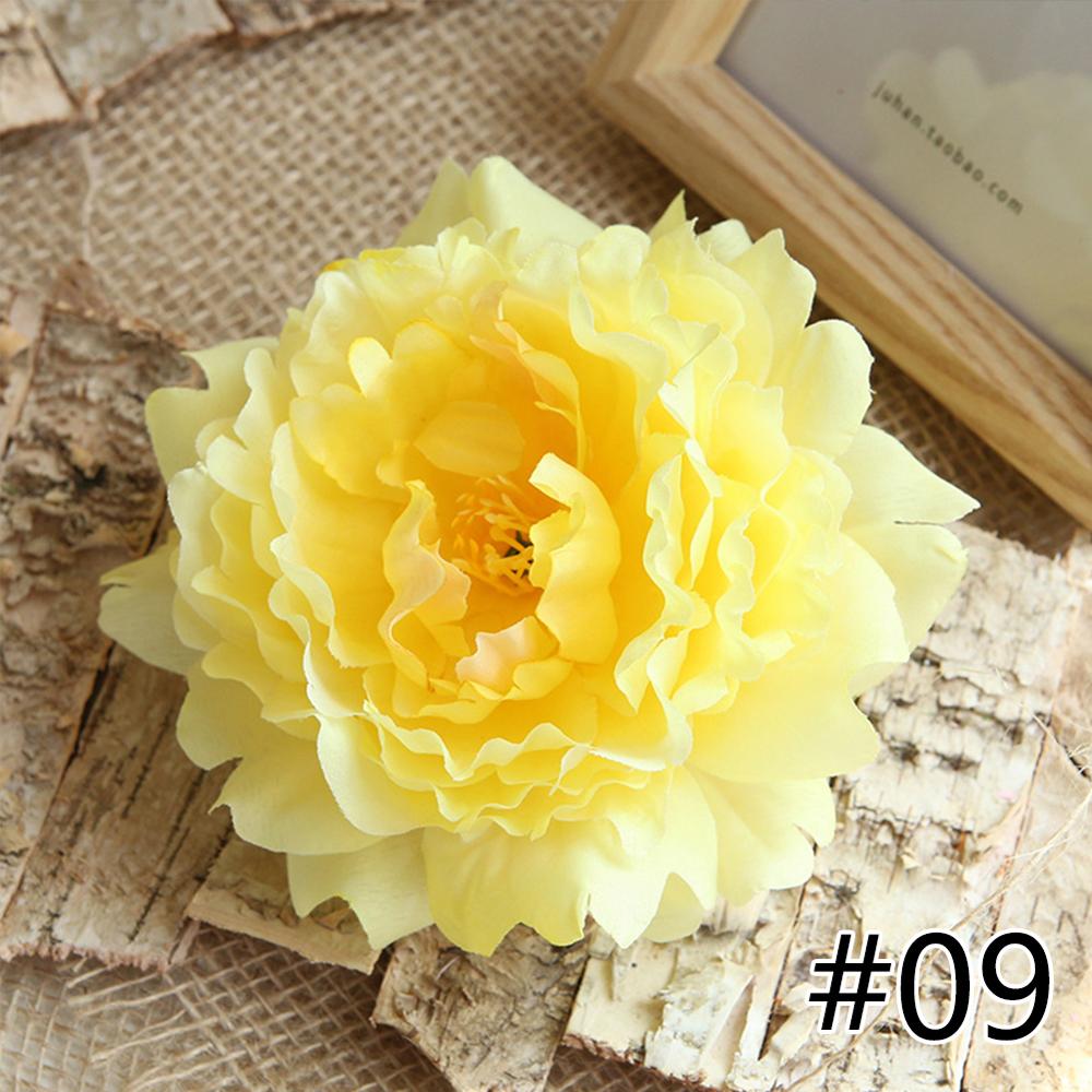 1PCS Peony Flower Heads Decorative Scrapbooking Artificial Flower For Home Wedding Birthday Party Decoration Supplies: Yellow