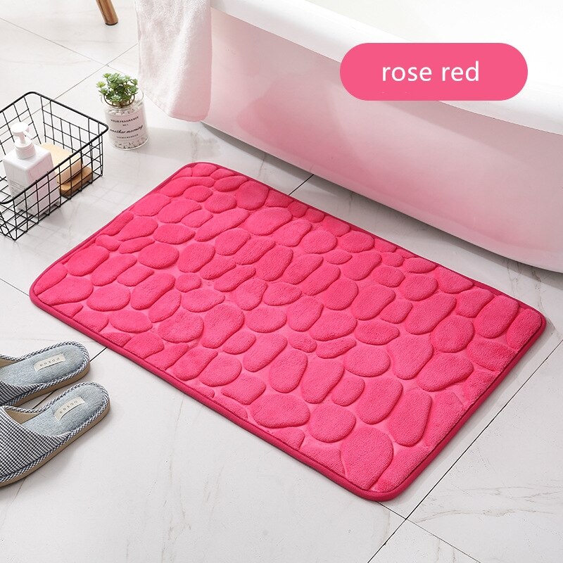 Alfombrilla de adoquines en relieve para baño, alfombra antideslizante para el suelo del baño, de espuma viscoelástica gruesa