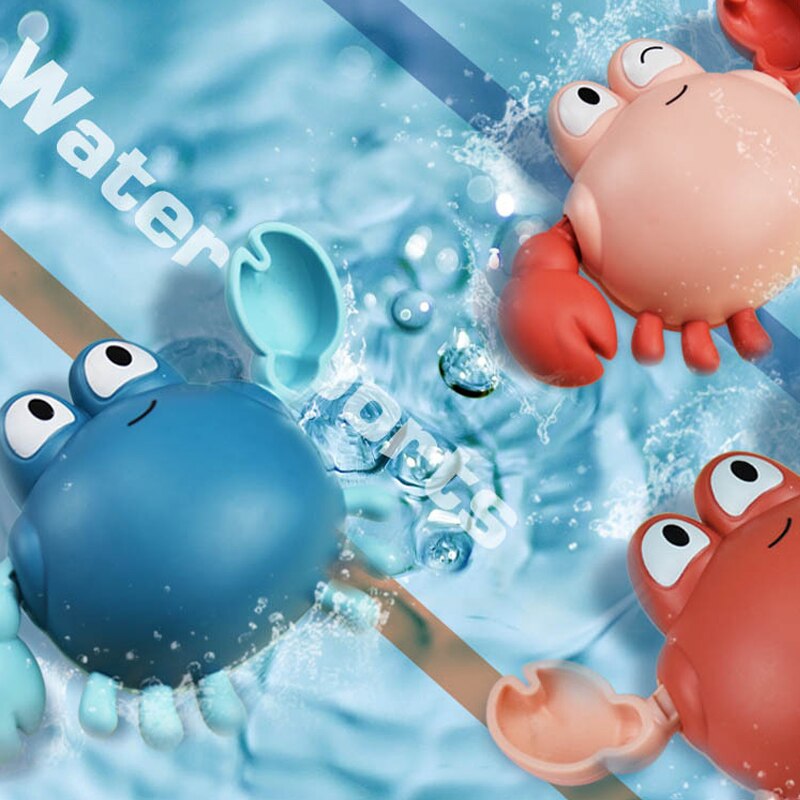 Newest Baby Bath Toys Cute Cartoon Crab Penguin Whale Baby Water Toy Infant Swim Chain Clockwork Toy For Kid