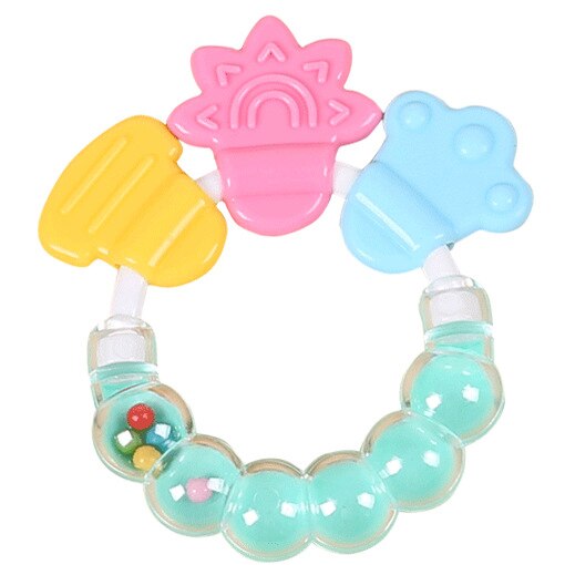 1 pz massaggiagengive Dentizione gel di Silice Anello di Perline in silicone Anello della Mano Braccialetto campana infantile Organico Neutro Regalo Giocattoli di Cura Del bambino Massaggiagengive: verde Teether Toy