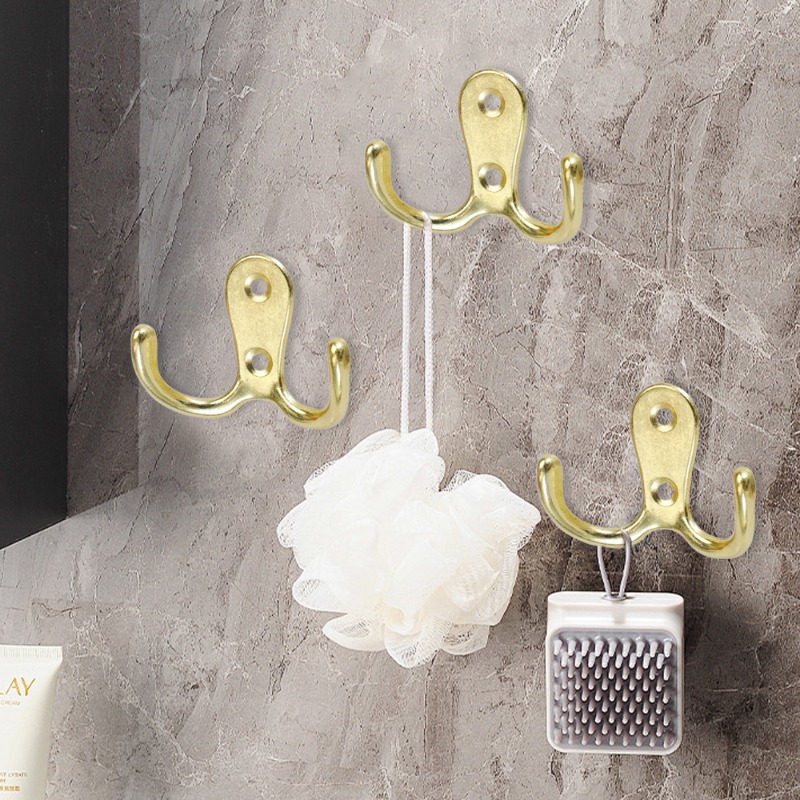 10/2pcs Coat Hooks Wall-Mounted 2 Hole Towel Hanger For Coats Hat Clothing Home Storage Hook Wall Hook Towel Hanger for Hardware