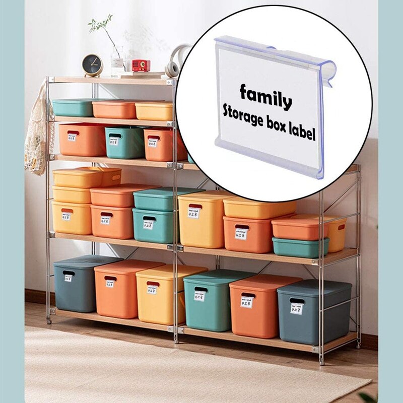 100Pcs Clear Plastic Label Holders for Wire Shelf Retail Price Label Holders Merchandise Sign Display Holder (6 x 4 cm)