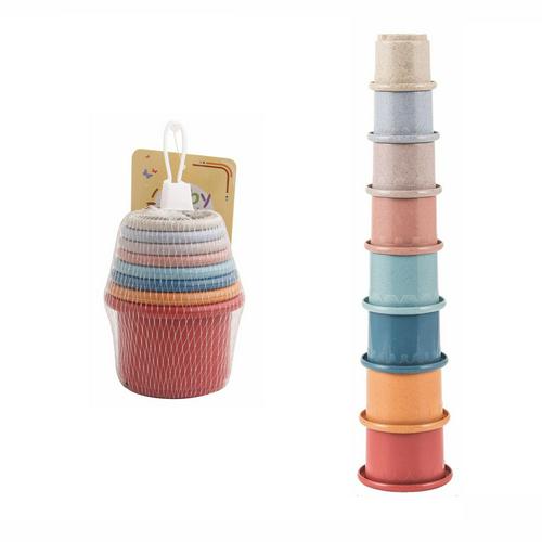 Baby Bath Stacking Cup Set Infant Shower Montessori Bathtub Tower Toy Child Puzzle Swimming Pool Beach Toys For 0 12 Months Kids: 18