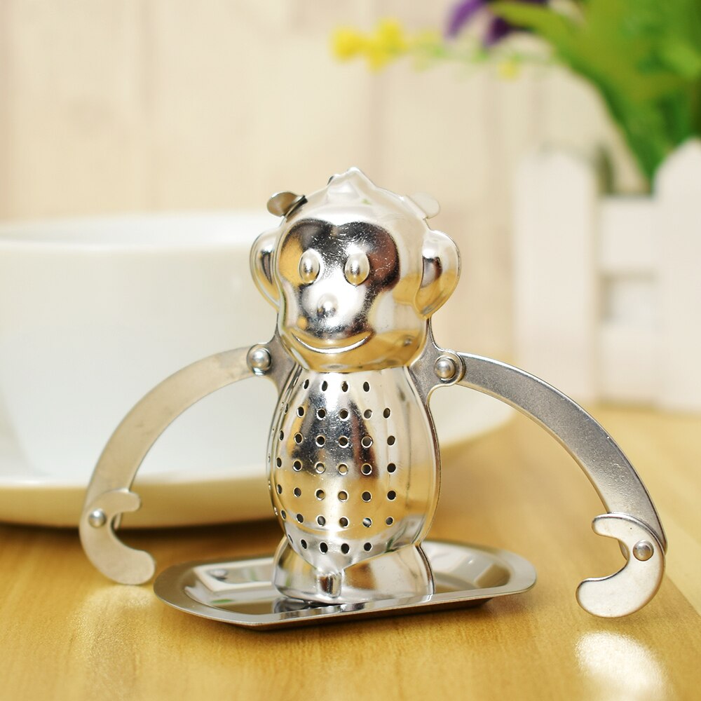 1PC Stainless Steel Monkey Shape Tea Leaf Infuser Lovely Tea Strainer Filter