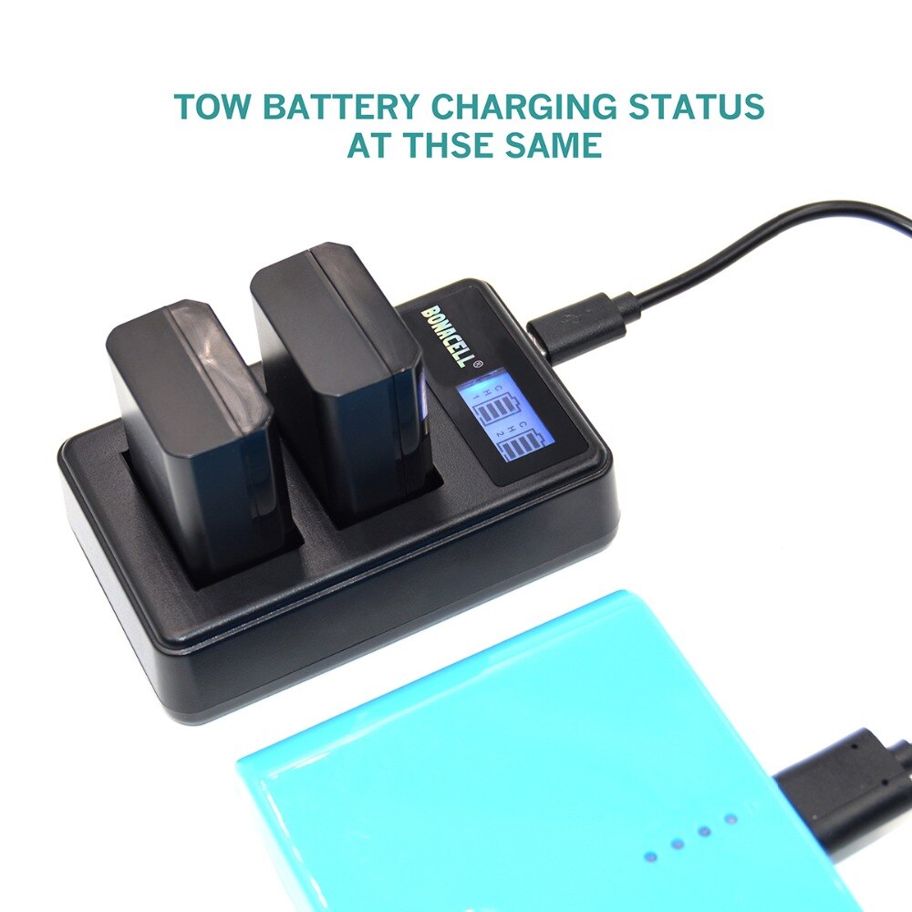 2000 mah np -fw50 batteri+lcd dobbelt oplader til sony alpha  a6500 a6300 a6000, a7s, a7, a7s ii , a7s, a5100, a5000, a7r, a7 ii kamera