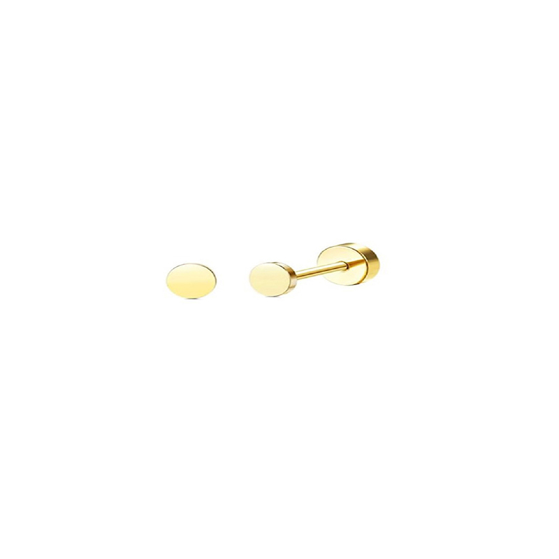 2 uds. Pendientes delicados de acero inoxidable con parte posterior plana para mujer, pendientes de cartílago de , pendientes de aro pequeños Huggie, joyería: Bronce antiguo plateado