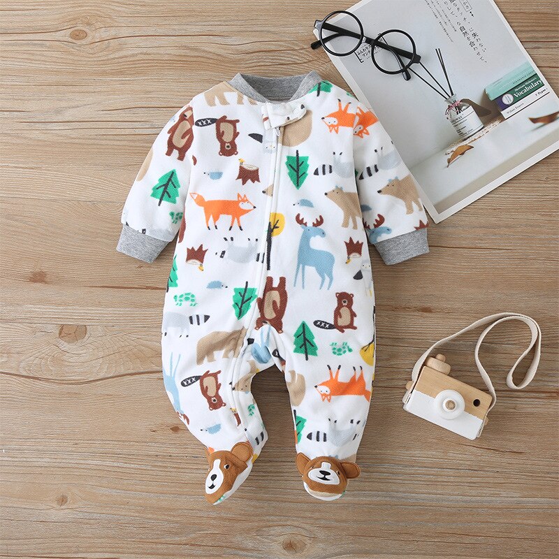 furman's jesień i zima polarny runo ubranka dla dzieci 0-12 miesięcy dziewczynka noworodek kombinezon noworodek niemowlę chłopiec ubrania Babygrow Poupon