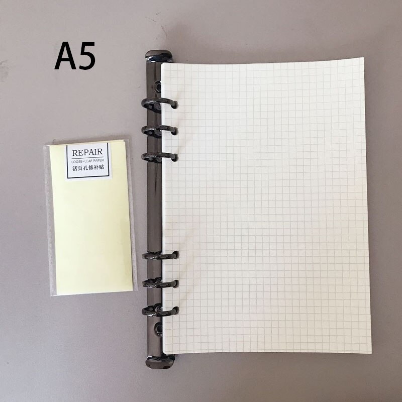 A5 A6 6-Holes Notebook Refills Journal Inner Pages Notebook Planner Filler Line Blank Grid Diary Metal Loose Leaf Binder Clip Co: Combination-A5