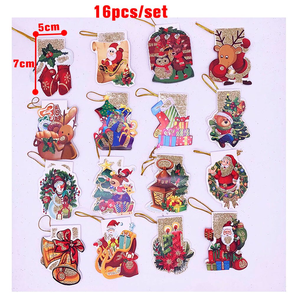 Christmas Greeting Card Xmas Paper Cards Happy Year Postcard Thanks Giving Envelope: H16pcs5x7cm