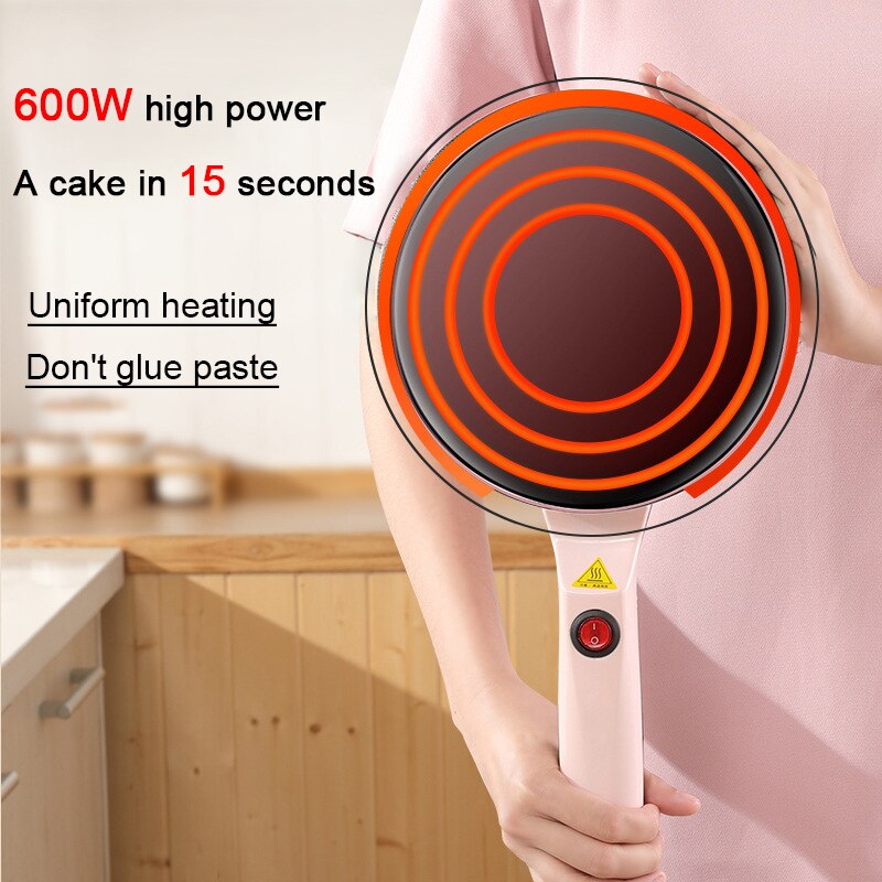 Máquina Eléctrica multifuncional para hacer tortitas, máquina antiadherente para hacer crepes, con rodillo de primavera para la piel, para el hogar