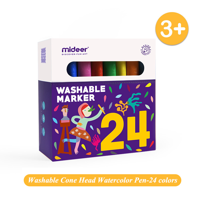 Mider 12/24/36/48 stk farver tegning maleri akvarel kunst tuschpenne tip pensel penne vaskbare akvarel pen kunstforsyning: Sort