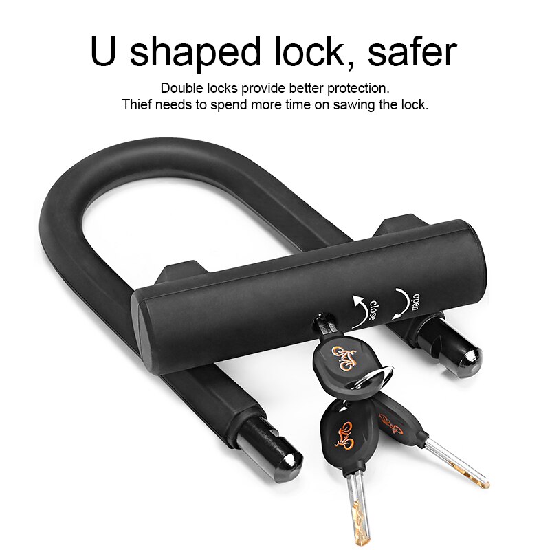 Inbike anti-theft u lock cykel mtb road cykellås cykellås cykeltillbehör kraftigt stål säkerhetscykelkabel ulock set
