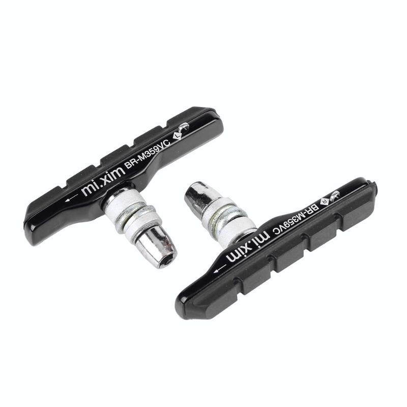 2 st mtb cykel bromsbelägg v-broms mekaniska linjära drag bromsar block klämma broms hållare belägg gummi block cykel tillbehör: En svart