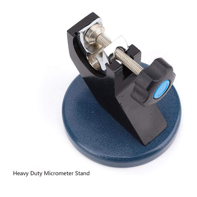 Precision Micrometer Holder Stand, Adjustable Cast 0-100mm Micrometer Stand Bracket Round Base for Screw-Thread Outside Micromet