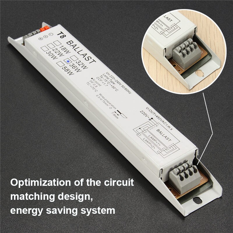 MTSPACE 220-240V AC 36W Wide Voltage T8 Electronic Ballast Fluorescent Lamp Ballasts