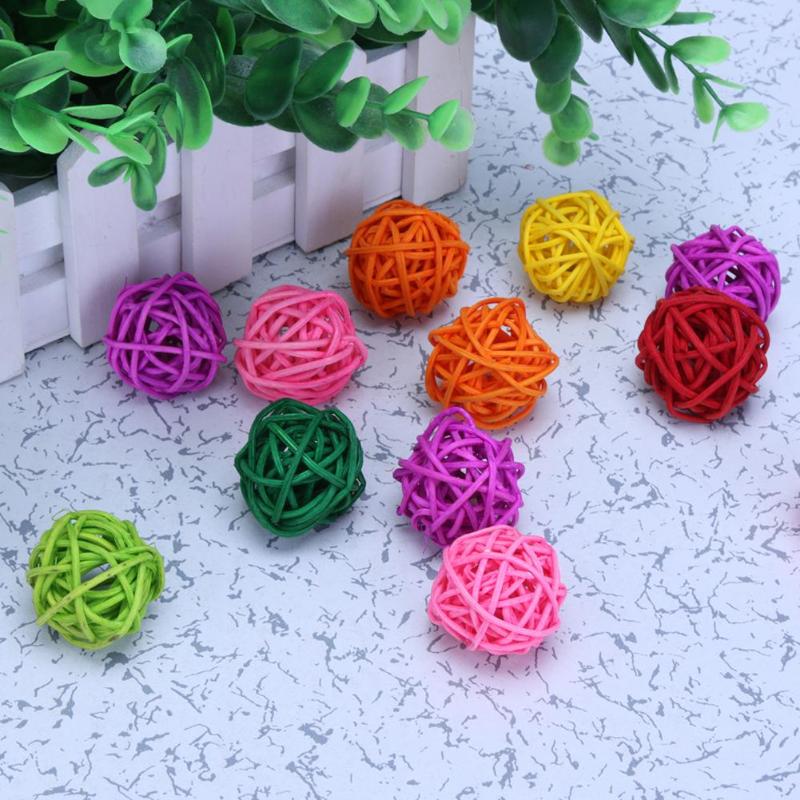 Pipifren 10/20 pces rattan papagaio bolas pássaro brinquedos lã bola pet gato mordida interativa resistente mastigar brinquedos para budgie gaiola jogando
