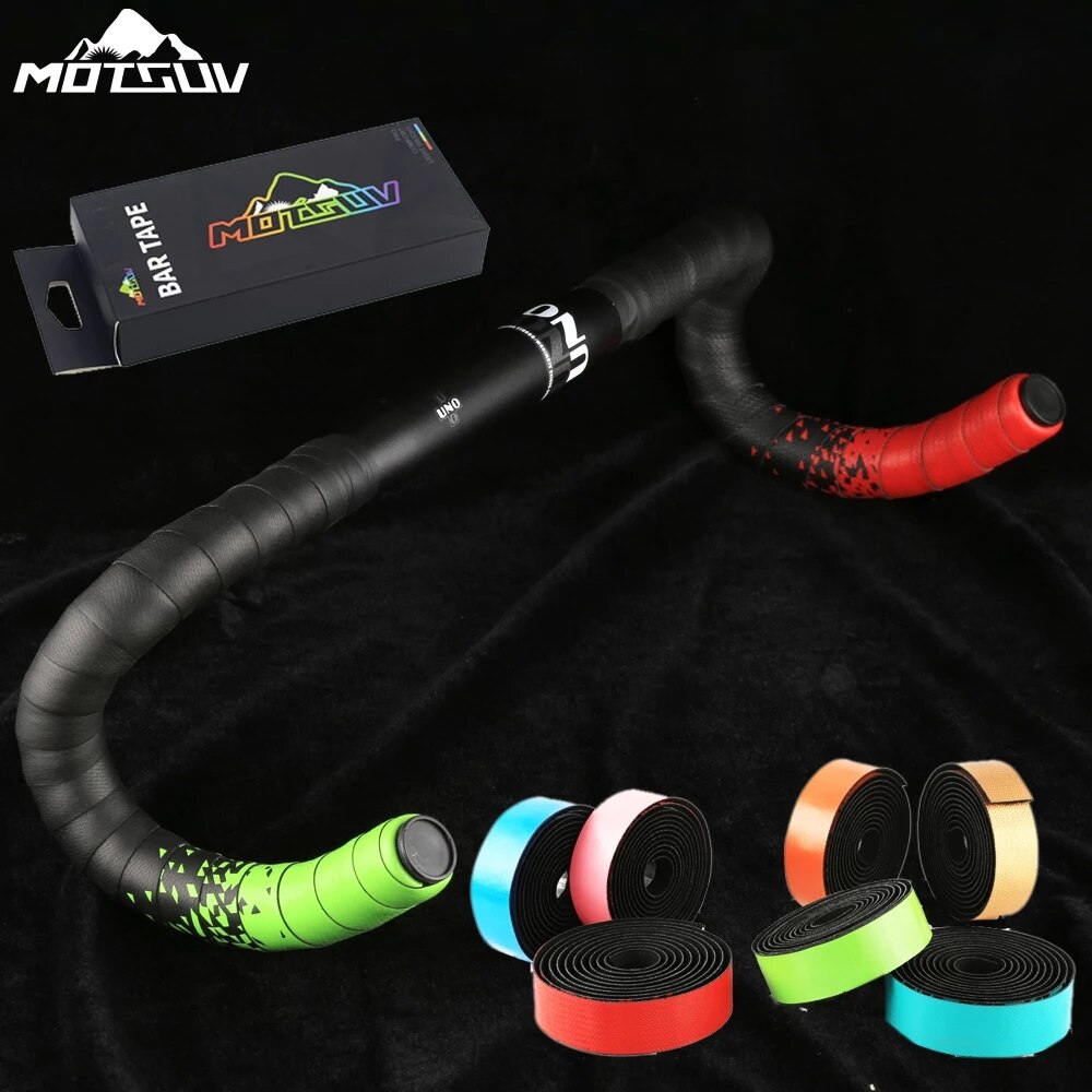 Motsuv guidoline de vélo anti-vibrations pu eva courbée vélo route vélo bandes course respirant antidérapant guidon ceinture wrap