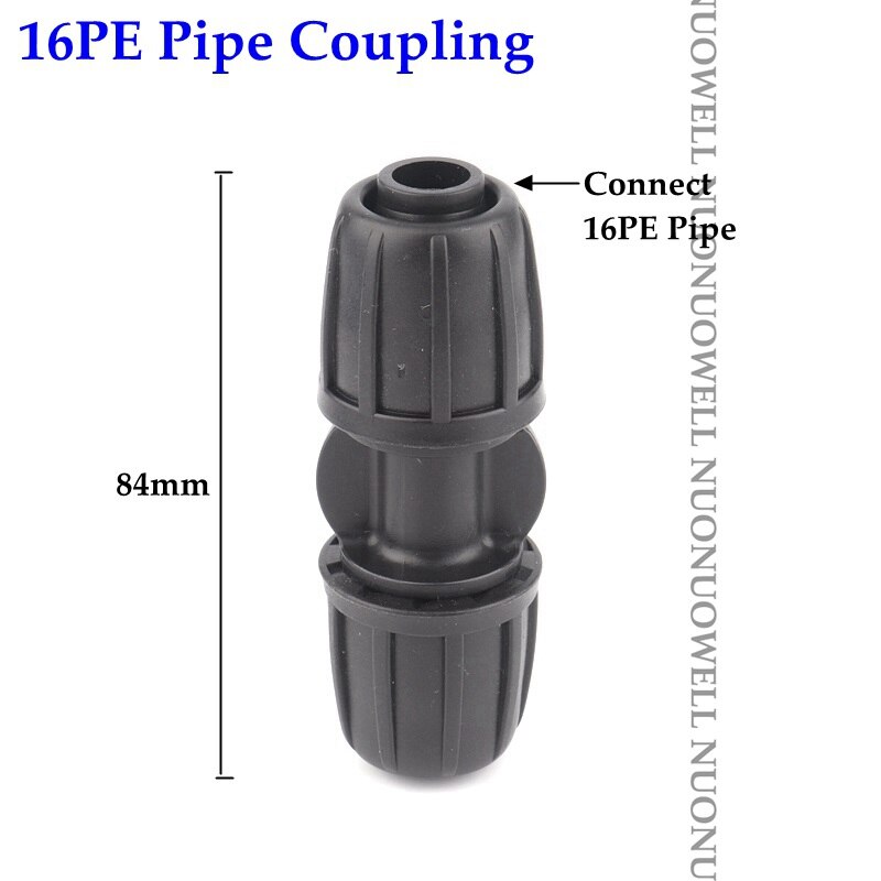 2 stuks 16mm irrigatie pe buisconnectoren borgmoeren tuinwaterconnector landbouwbewateringsbuis slangkoppelingen buisverbindingen: 16pe koppelingen