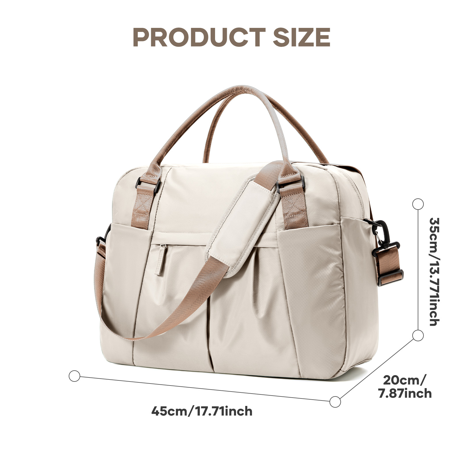 Borse da viaggio da palestra per donna uomo, borse da viaggio per bagagli a mano 40x20x25 Borsa Ryanair, borsa a tracolla impermeabile Borsa da fitness per esercizi: Avorio