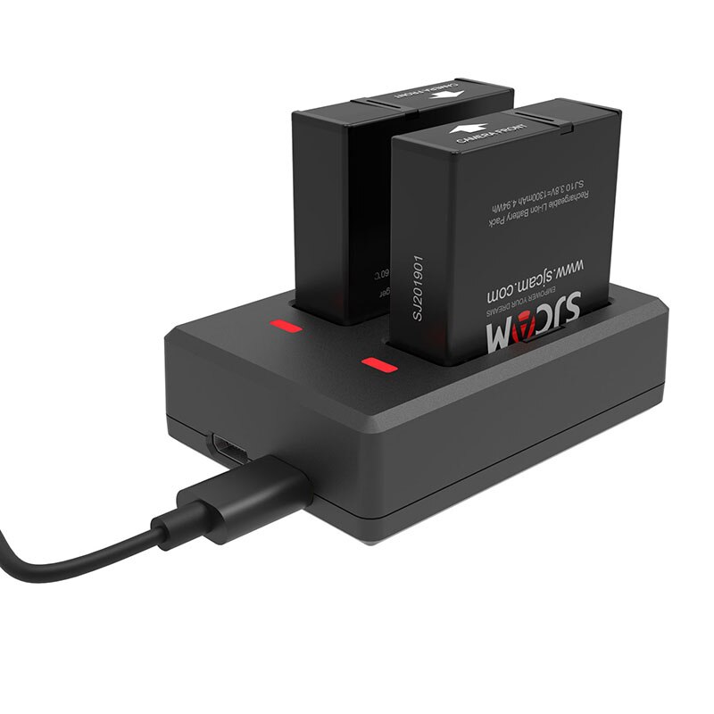 SJCAM SJ10 Pro Battery 1300mAh Li-Ion + Dual Battery Charger for SJ10 Pro 4K Action Camera