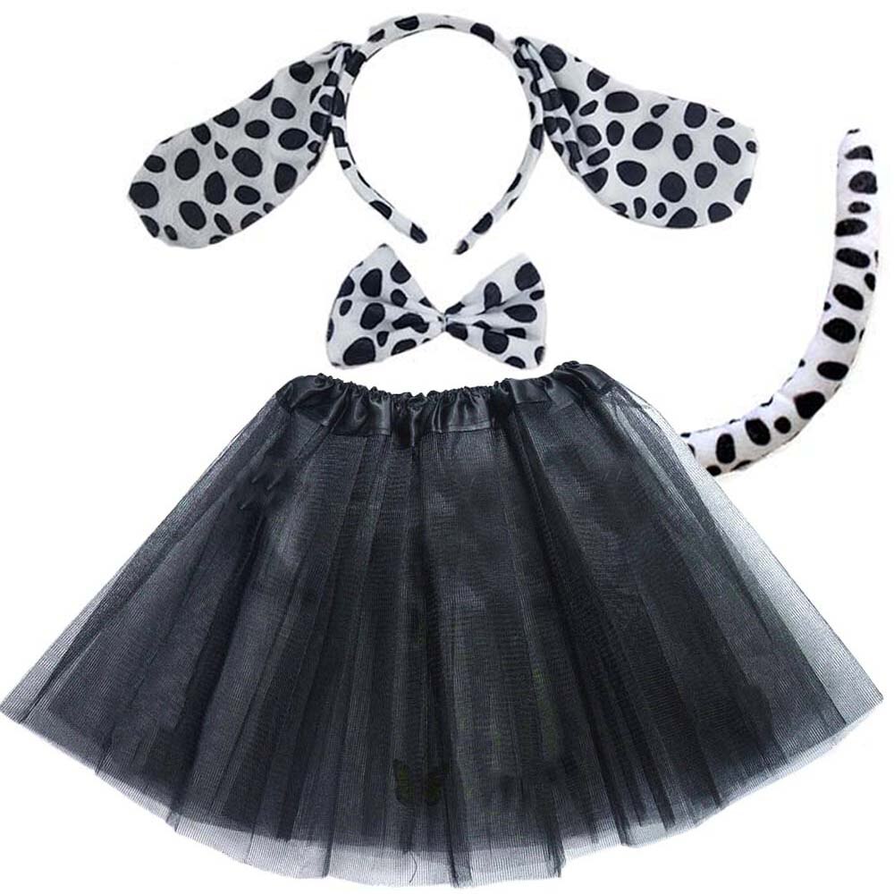 Kids Kinderen Meisje Dier Kostuum Hond Dalmatische Cosplay Hoofdband Tutu Rok Tie Party Props Baby Shower Halloween: 2