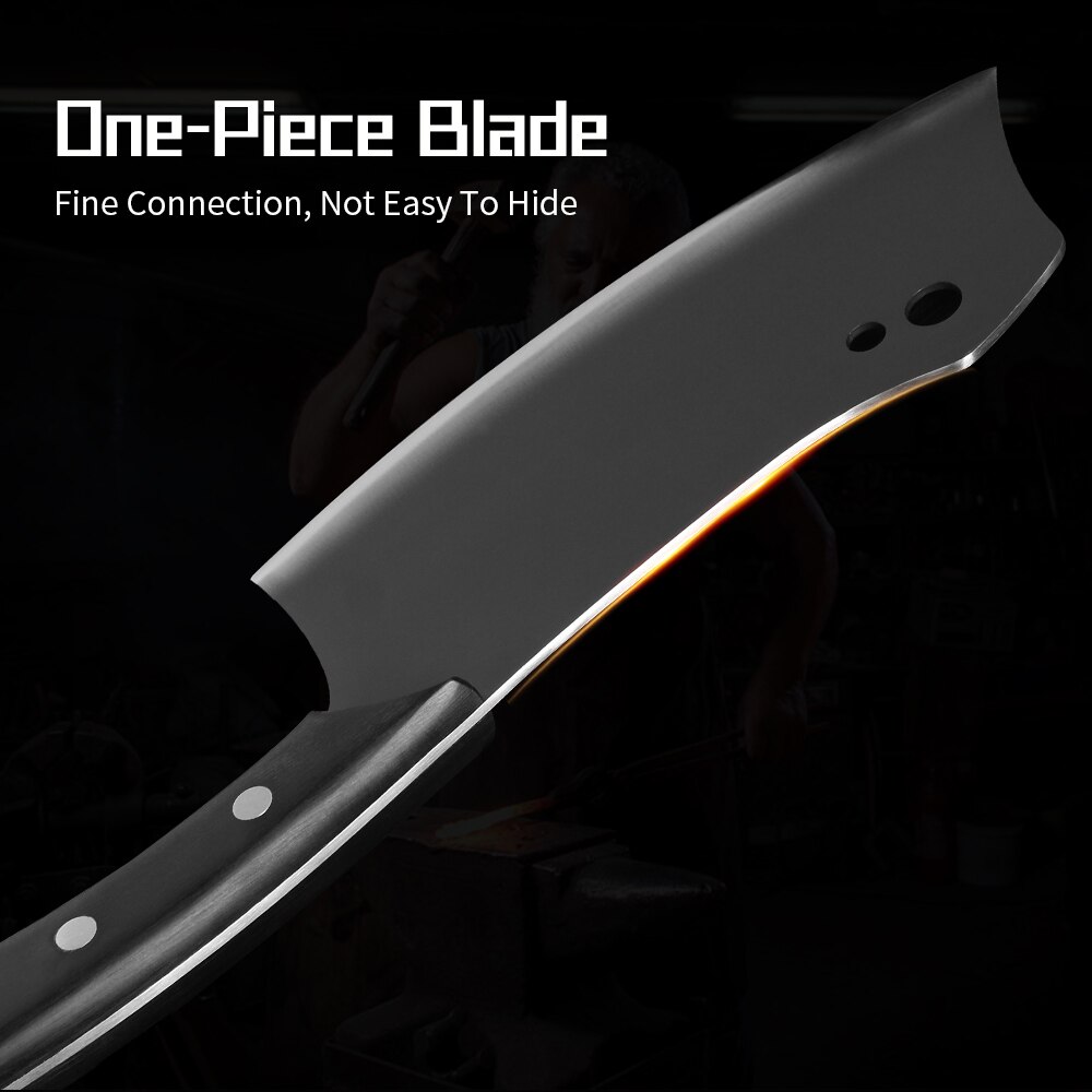 Sowoll 7 inch koksmessenset van roestvrij staal, slagersmes met volledige tang, keukenhakmes voor vlees, vis, groente en kookgereedschap